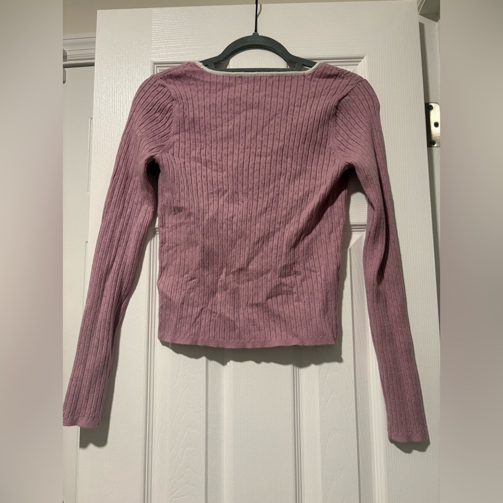 Moon & Madison Lavender Ribbed Knit Top - Picture 2 of 4